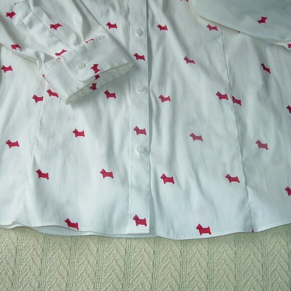 NWT Charter Club Scottie Scotty Dogs/Rhinestones Large Size 18 Blouse Top - Picture 5 of 8